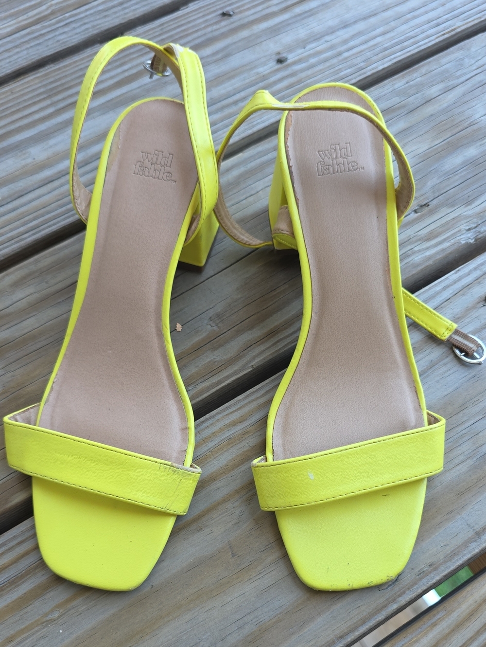 wild fable Neon Yellow Block Heel Sandals